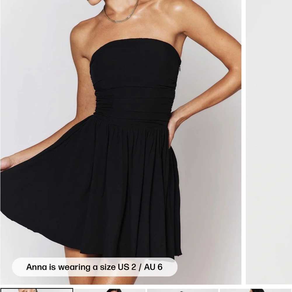 NWT! Princess Polly Black Strapless Dress - Picture 4 of 4